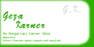 geza karner business card
