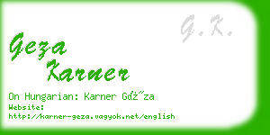 geza karner business card